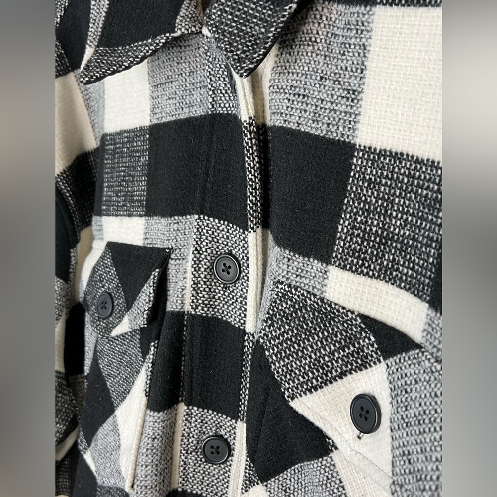 162. RDI Buffalo Plaid Shirt Jacket from Nordstrom Women’s 3X in Cream Plaid - Picture 4 of 9